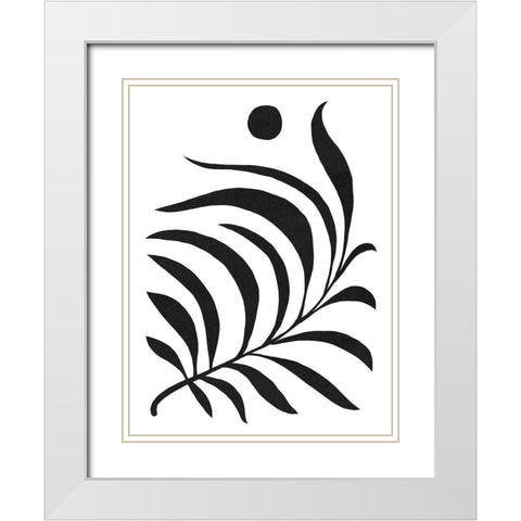 Matisse Fern II White Modern Wood Framed Art Print with Double Matting by Green, Jacob