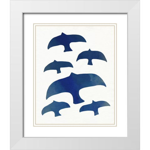 Matisse Seagulls II White Modern Wood Framed Art Print with Double Matting by Caroline, Emma