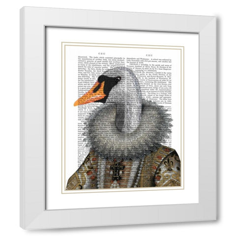 Elizabethan Swan White Modern Wood Framed Art Print with Double Matting by Fab Funky