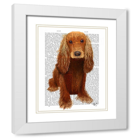 Cocker Spaniel Plain White Modern Wood Framed Art Print with Double Matting by Fab Funky