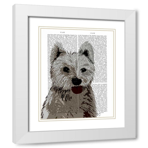 West Highland Terrier Plain White Modern Wood Framed Art Print with Double Matting by Fab Funky