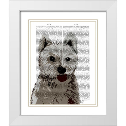 West Highland Terrier Plain White Modern Wood Framed Art Print with Double Matting by Fab Funky