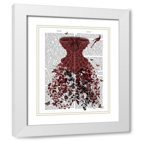 Woodland Corset White Modern Wood Framed Art Print with Double Matting by Fab Funky