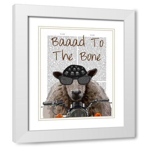 Baaad To the Bone White Modern Wood Framed Art Print with Double Matting by Fab Funky