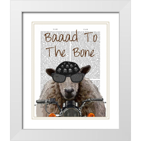 Baaad To the Bone White Modern Wood Framed Art Print with Double Matting by Fab Funky