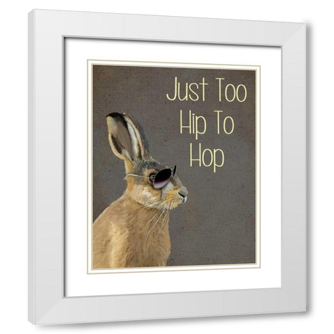 Too Hip To Hop Grey White Modern Wood Framed Art Print with Double Matting by Fab Funky