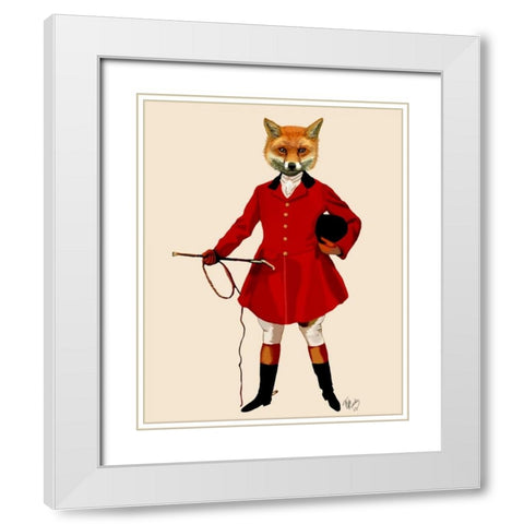 Fox Hunter 2 Full White Modern Wood Framed Art Print with Double Matting by Fab Funky