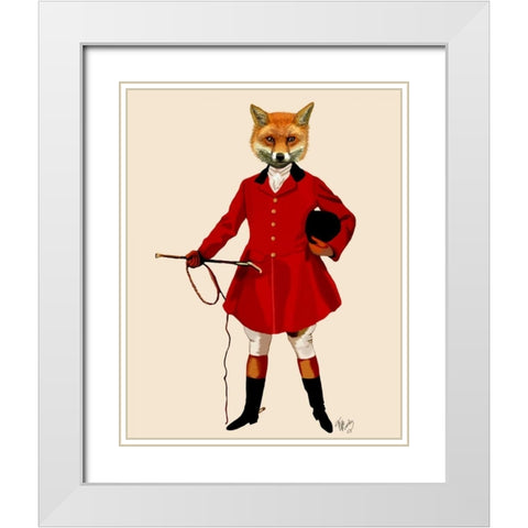 Fox Hunter 2 Full White Modern Wood Framed Art Print with Double Matting by Fab Funky