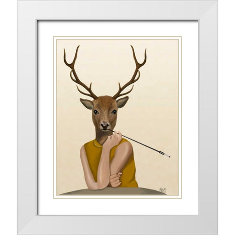 Dear Audrey White Modern Wood Framed Art Print with Double Matting by Fab Funky