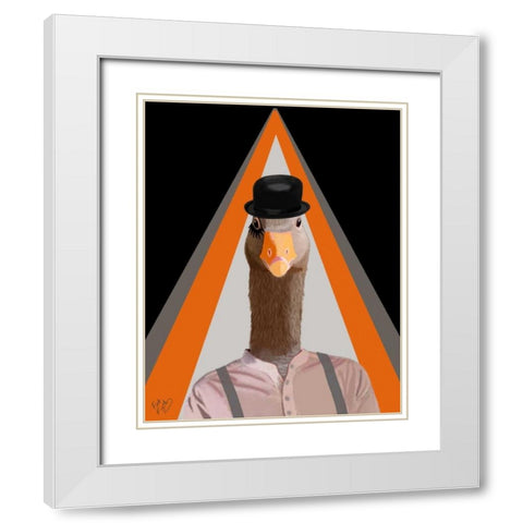 Clockwork Orange Goose White Modern Wood Framed Art Print with Double Matting by Fab Funky