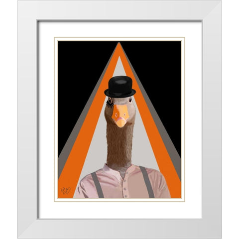 Clockwork Orange Goose White Modern Wood Framed Art Print with Double Matting by Fab Funky