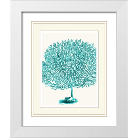 Blue Underwater Scenes 1 d White Modern Wood Framed Art Print with Double Matting by Fab Funky