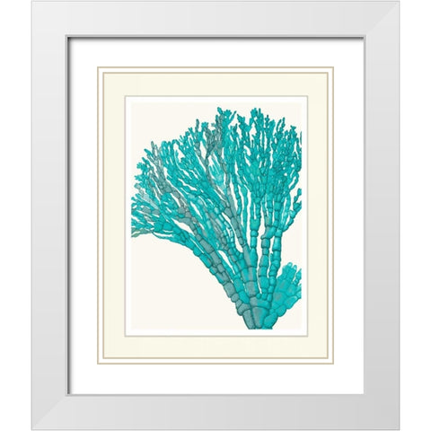 Blue Underwater Scenes 1 f White Modern Wood Framed Art Print with Double Matting by Fab Funky