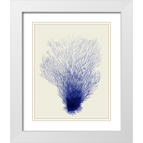Blue Corals 2 d White Modern Wood Framed Art Print with Double Matting by Fab Funky