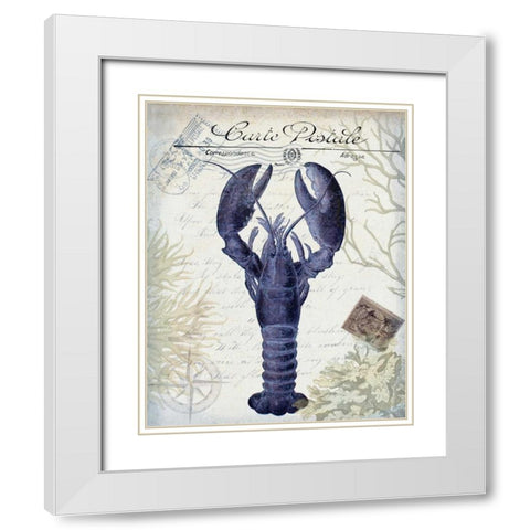 Seaside Postcard Cream d White Modern Wood Framed Art Print with Double Matting by Fab Funky