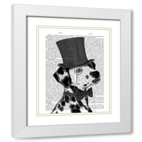 Dalmatian, Formal Hound and Hat White Modern Wood Framed Art Print with Double Matting by Fab Funky