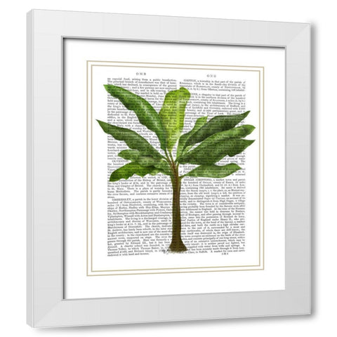 Banana Tree 1 White Modern Wood Framed Art Print with Double Matting by Fab Funky