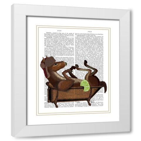 Moscow Mule White Modern Wood Framed Art Print with Double Matting by Fab Funky