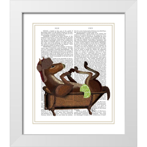 Moscow Mule White Modern Wood Framed Art Print with Double Matting by Fab Funky