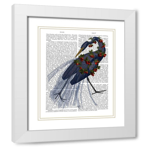 Bound Blue Heron White Modern Wood Framed Art Print with Double Matting by Fab Funky
