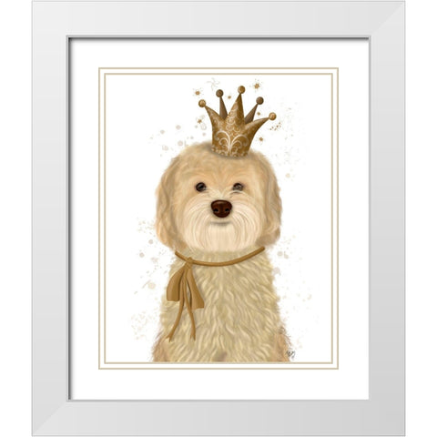 Cockerpoo Princess White Modern Wood Framed Art Print with Double Matting by Fab Funky