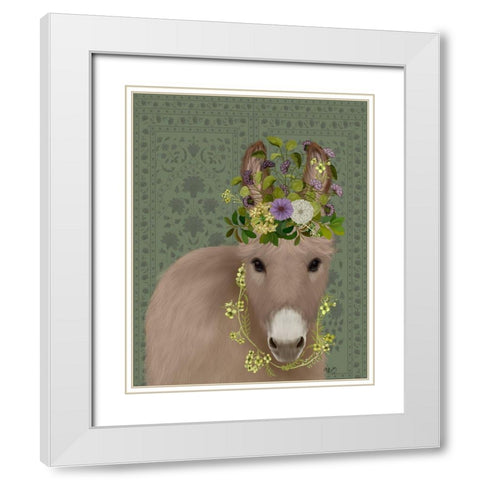 Donkey Bohemian 2 White Modern Wood Framed Art Print with Double Matting by Fab Funky