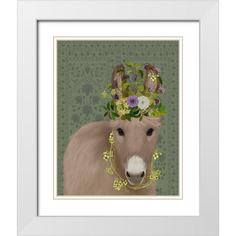 Donkey Bohemian 2 White Modern Wood Framed Art Print with Double Matting by Fab Funky