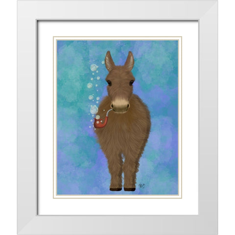 Donkey Bubble Pipe, Full White Modern Wood Framed Art Print with Double Matting by Fab Funky