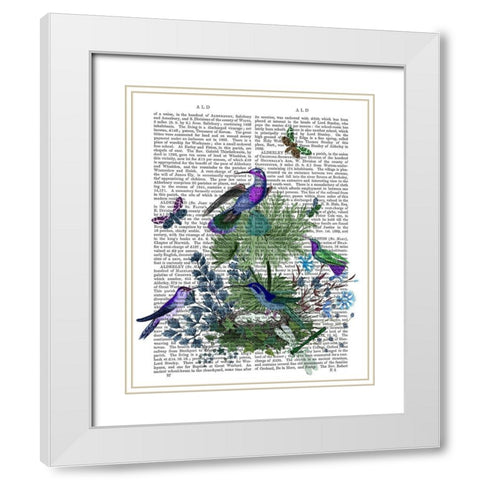 Tropical Birds Nest 1 Book Print White Modern Wood Framed Art Print with Double Matting by Fab Funky