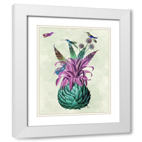 Tropical Artichoke White Modern Wood Framed Art Print with Double Matting by Fab Funky