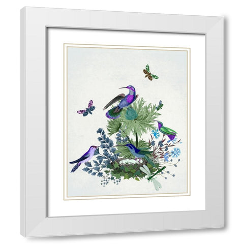 Tropical Birds Nest 1 White Modern Wood Framed Art Print with Double Matting by Fab Funky