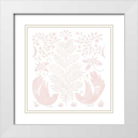 Otomi Inspired Christmas I White Modern Wood Framed Art Print with Double Matting by Popp, Grace