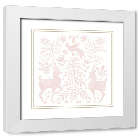 Otomi Inspired Christmas II White Modern Wood Framed Art Print with Double Matting by Popp, Grace