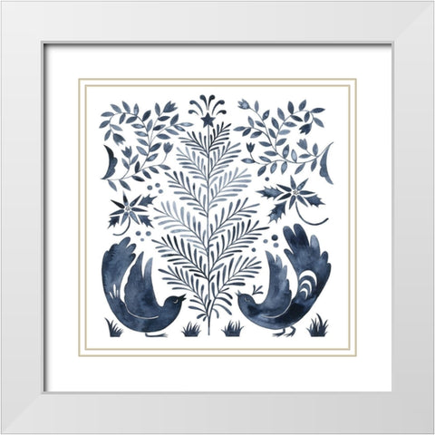 Otomi Inspired Christmas III White Modern Wood Framed Art Print with Double Matting by Popp, Grace
