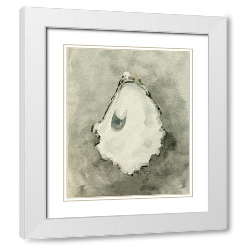 Neutral Oyster Shell III White Modern Wood Framed Art Print with Double Matting by Caroline, Emma
