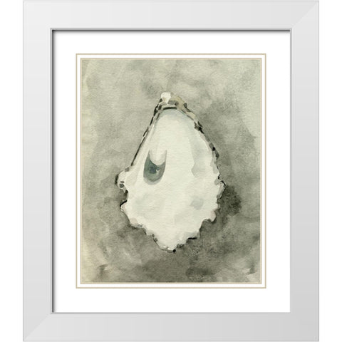 Neutral Oyster Shell III White Modern Wood Framed Art Print with Double Matting by Caroline, Emma