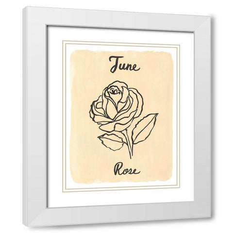 Birth Month VI White Modern Wood Framed Art Print with Double Matting by Warren, Annie