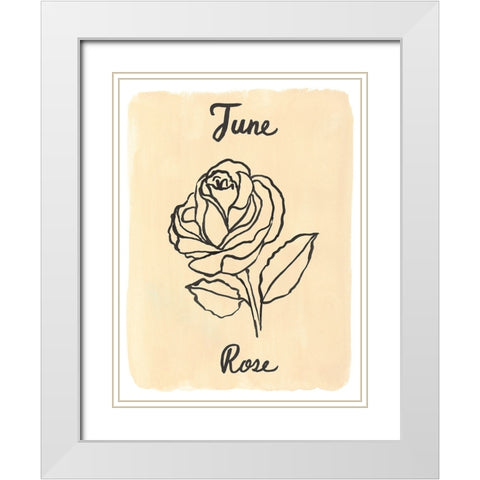 Birth Month VI White Modern Wood Framed Art Print with Double Matting by Warren, Annie
