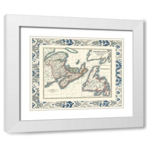 Bordered Map of Canada White Modern Wood Framed Art Print with Double Matting by Johnston