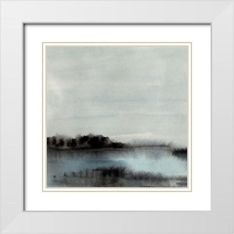 Hazed Horizon I White Modern Wood Framed Art Print with Double Matting by Warren, Annie