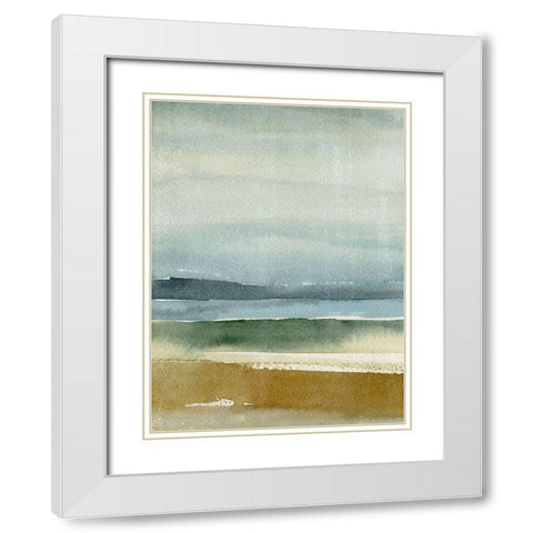 Ochre Outlook II White Modern Wood Framed Art Print with Double Matting by Warren, Annie