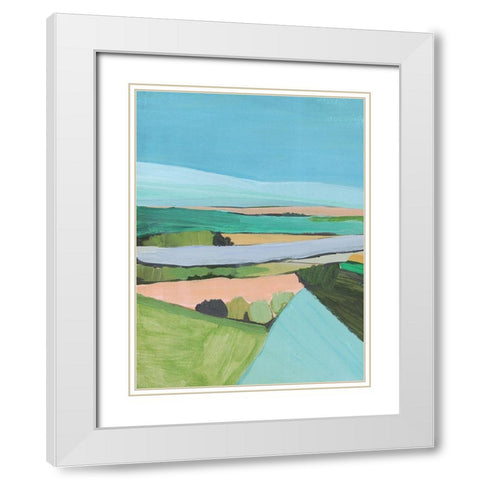 Bright Colored Countryside I White Modern Wood Framed Art Print with Double Matting by Warren, Annie