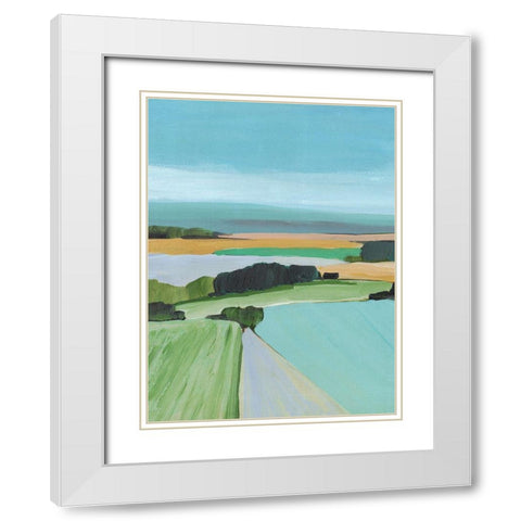 Bright Colored Countryside III White Modern Wood Framed Art Print with Double Matting by Warren, Annie