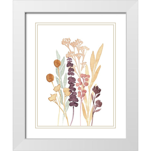 Gathered Bouquet III White Modern Wood Framed Art Print with Double Matting by Warren, Annie