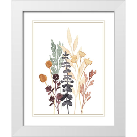 Gathered Bouquet IV White Modern Wood Framed Art Print with Double Matting by Warren, Annie
