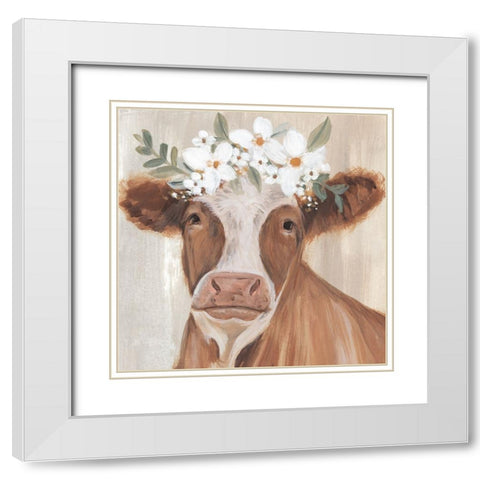 Sweet Caroline I White Modern Wood Framed Art Print with Double Matting by Warren, Annie