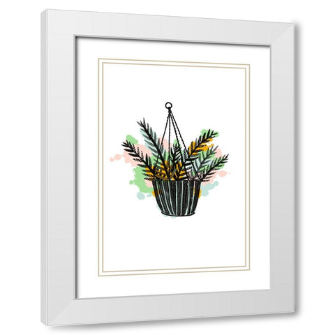 Plant Pop II White Modern Wood Framed Art Print with Double Matting by Ewer, Rebekah