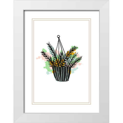 Plant Pop II White Modern Wood Framed Art Print with Double Matting by Ewer, Rebekah