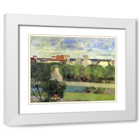 The Market Gardens of Vaugirard White Modern Wood Framed Art Print with Double Matting by Gauguin, Paul