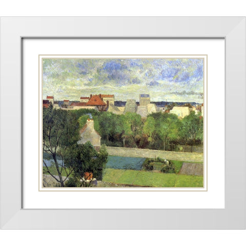 The Market Gardens of Vaugirard White Modern Wood Framed Art Print with Double Matting by Gauguin, Paul